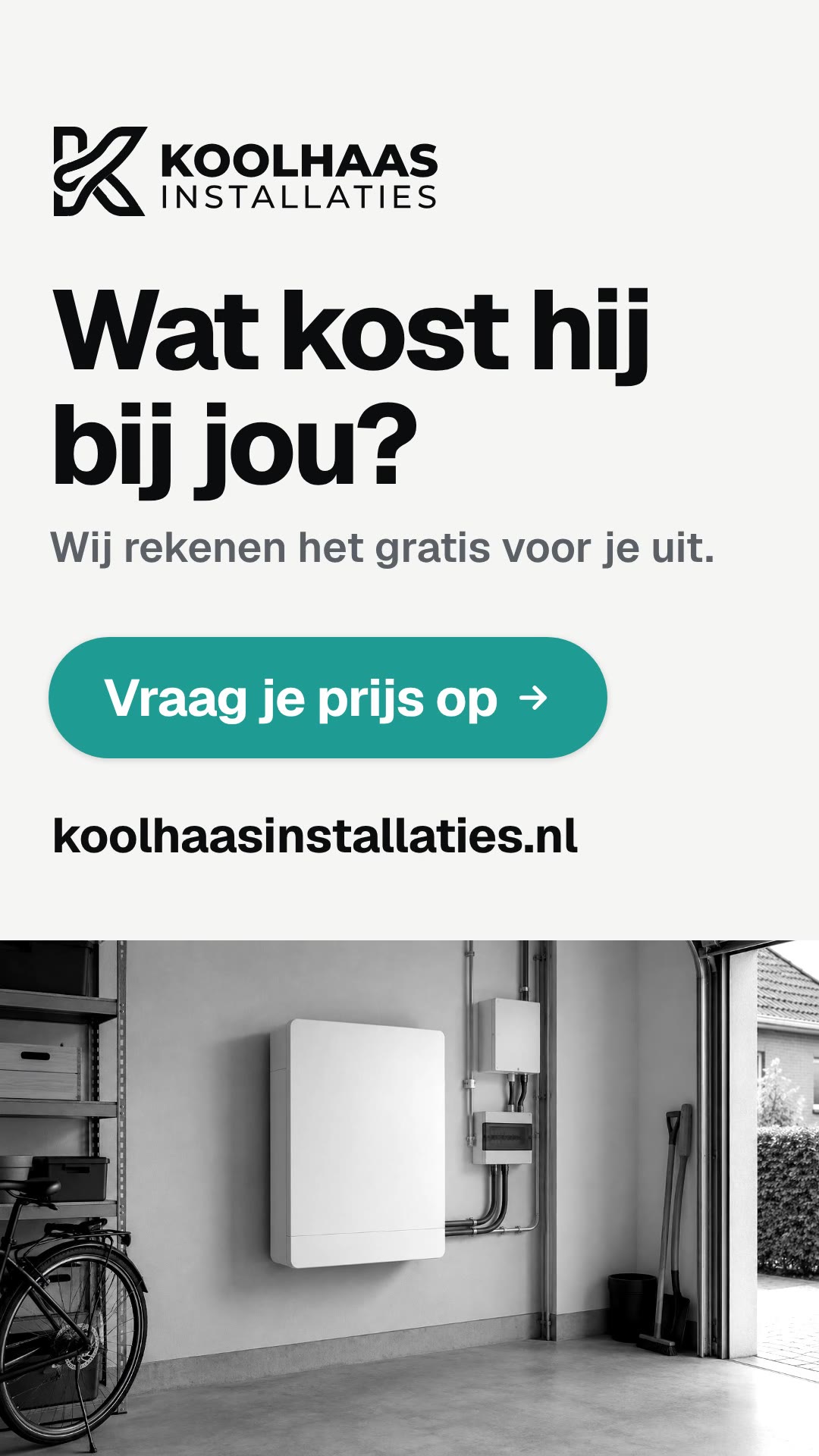 Beat 3: wit slotbeeld met logo, knop en url